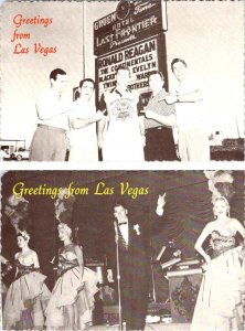 2~REPRO 4X6 Postcards Las Vegas NV Nevada RONALD REAGAN Frontier Hotel~Showgirls