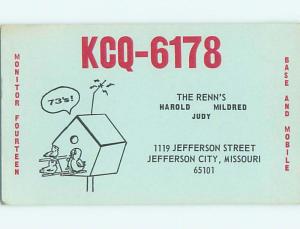 comic - QSL CB HAM RADIO CARD Jefferson City Missouri MO t9991