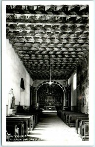 c1930s San Francisco, CA Mission Dolores Inside Postcard Church Founded 1776 A41