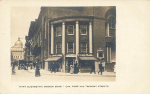 Boston MA Mary Elizabeth's Boston Shop Park & Tremont Sts. Real Photo Postcard