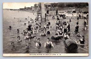 J94/ Devil's Lake North Dakota Postcard c1910 Bathing Scene Slide 346