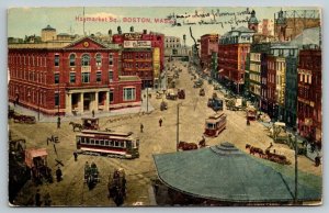 Haymarket Square  Boston Massachusetts   Postcard  1910