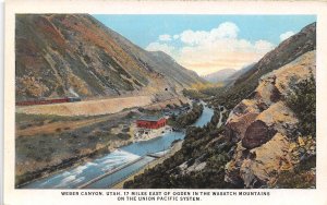 Union Pacific Railroad Train Weber Canyon Utah postcard