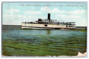 c1910 Steamer Bridgeport Running from New York to Bridgeport CT Postcard 