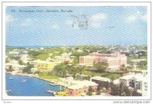 Air view, Bermudiana Hotel, Hamilton, Bermuda,  PU-1952