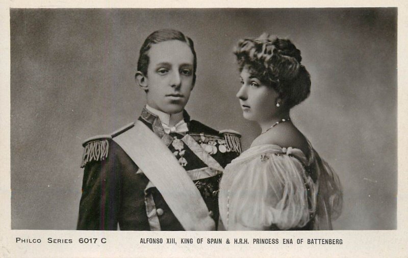 British Royalty Postcard Alfonso XIII King of Spain H.R.H. Princess Ena of Batte