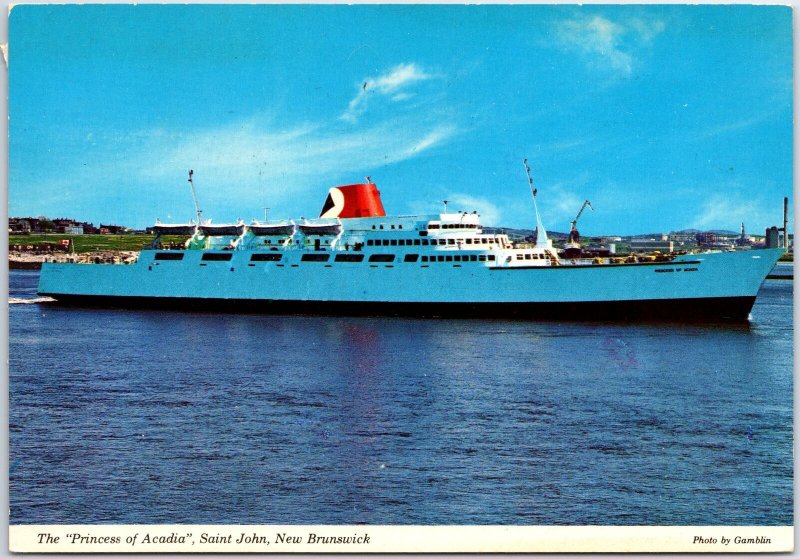 VINTAGE CONTINENTAL SIZE POSTCARD THE PRINCESS OF ACADIA SAINT JOHN N.B.