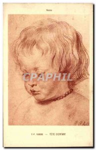 Postcard Old Fancy Vienna Rubens tete d & # 39enfant