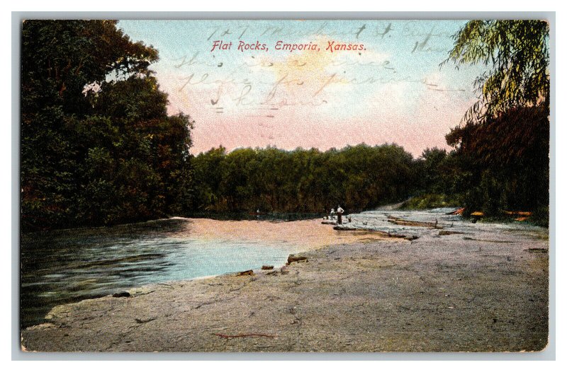 1909 Postcard Flat Rocks Emporia Kansas Vintage Standard View Card