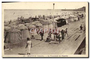 Old Postcard Deauville Promenade boardwalk