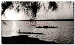 Africa - Africa - Black Africa - Canoes at Sunset - Old Postcard