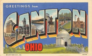 LP27  Canton Ohio  Large Big  letters              Postcard