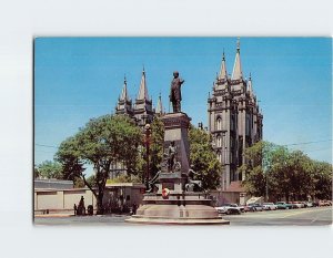 Postcard Brigham Young Monument, Salt Lake City, Utah