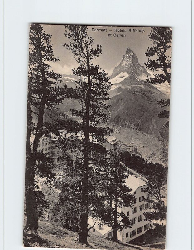 Postcard Hôtels Riffelalp et Cervin Zermatt Switzerland