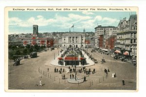 RI - Providence. Exchange Place Street Scene ca 1910
