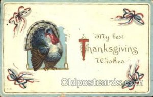 Thanksgiving 1914 light crease left edge and top edge, some corner wear, yell...