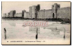 Old Postcard The ramparts Acute Dead On & # 39Etang