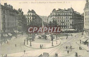 Postcard Old Lyon Place de la Republique and Monument Carnot