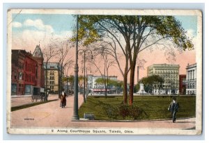 C. 1915-20's Along Courthouse Square, Toledo, Ohio. Postcard F147E