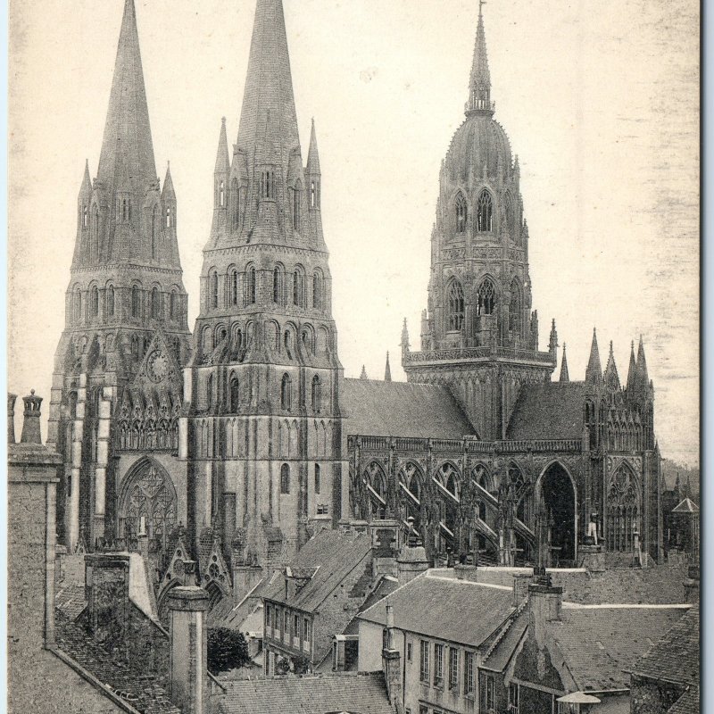 c1910s Bayeux, France Cathedral Towers 11th Century Guillaume le Conquerant A360