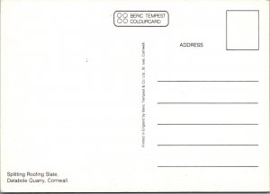 Cornwall Postcard - Splitting Roofing Slate, Delabole Quarry  RR23375