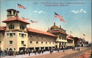 Redondo Beach CA Casino Bath House Auditorium Flags 1900s-20s Vintage Postcard
