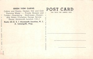 Monmouth Junction New Jersey Green View Cabins, White Border Vintage PC U11263