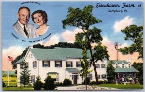 Vtg Gettysburg Pennsylvania PA President & Mrs Dwight D Eisenhower Farm Postcard