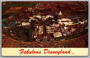 Postcard Anaheim CA c1962 Faboulous Disneyland Aerial View of Disneyland