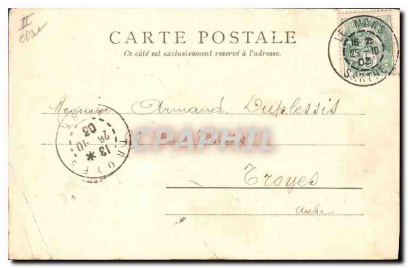 Postcard Old Mill Bridge Hell and Tramway Le Mans