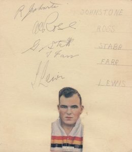TH Lewis 1930s Cardiff Welsh Rugby International 5x Hand Signed Autograph s