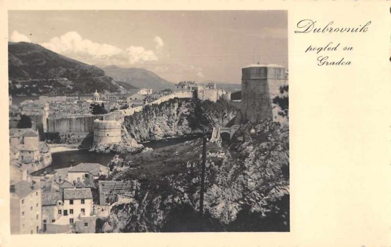 Dubrovnik Croatia City View Real Photo Antique Postcard J77867