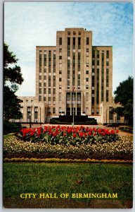 Vtg Alabama AL Birmingham City Hall 1950s Chrome View Postcard