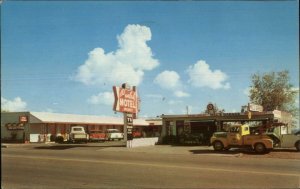 Boulder City NV Paulah Motel Garage Tow Truck Cars 1950s Roadside Postcard