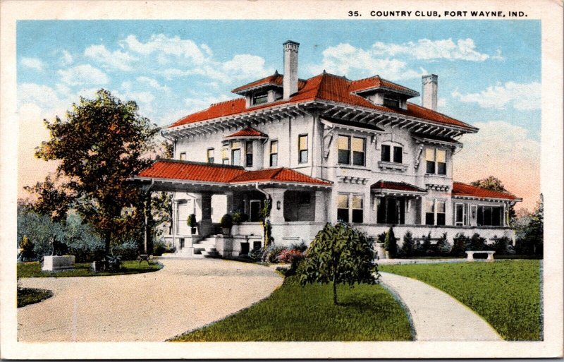 Country Club Fort Wayne Indiana Vintage Postcard C160