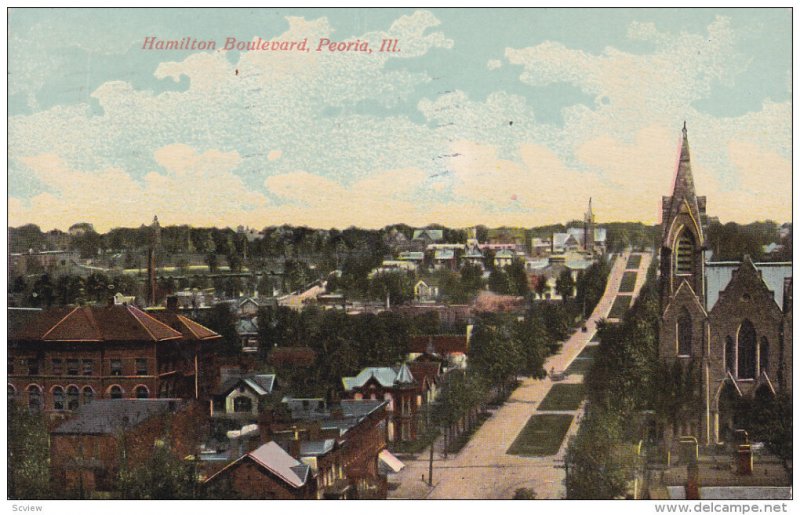 PEORIA, Illinois, PU-1913; Hamilton Boulevard