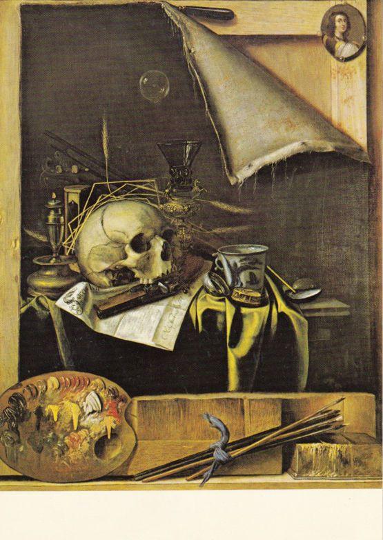 Cornelis Gysbrechts Symbols Of Mortality Yorkshire Medieval Painting Postcard