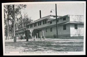 Vintage Postcard 1941 Service Club Aberdeen Proving Ground, MD (REAL PHOTO)