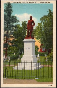 Virginia ~ Stonewall Jackson Monument LEXINGTON - LINEN