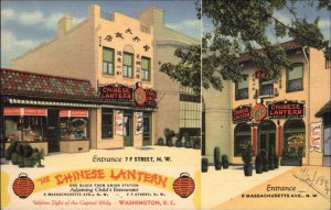 Washington DC Chinese Lantern Restaurant NICE LINEN Postcard