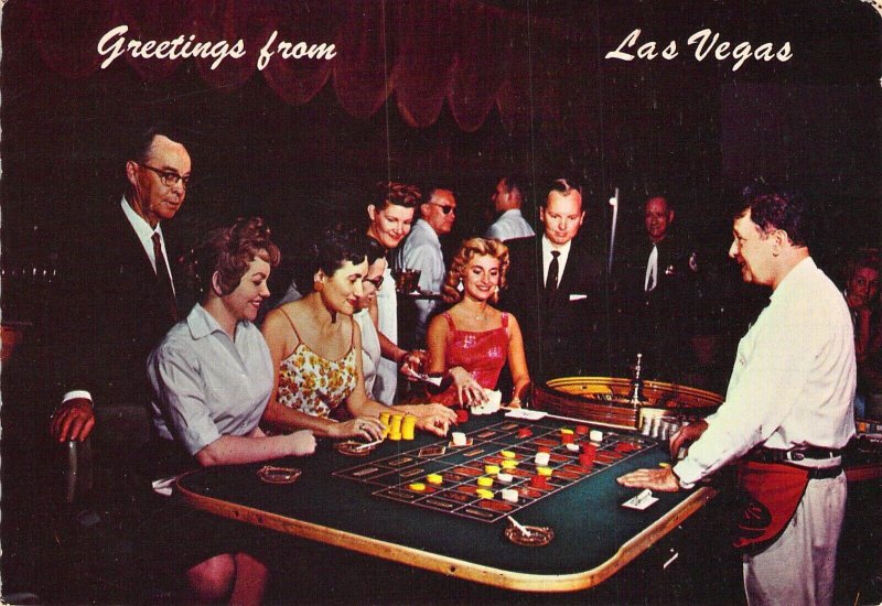 Las Vegas Hacienda, Roulette Wheel, Msg, Nevada, Cont. Size, Old Postcard