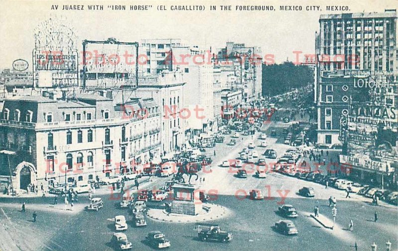 Mexico, Mexico City, Avenida Juarez with Iron Horse Statue 