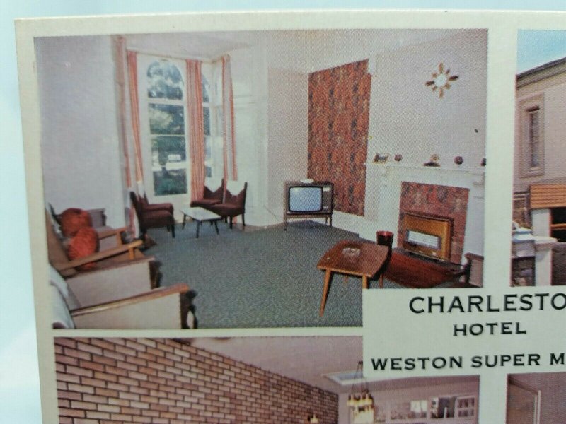 Charleston Hotel Madeira Road Weston Super Mare Somerset Vintage Postcard 1970s