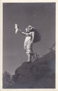 Tahiti Beautiful Girl Real Photo RPPC Postcard A10