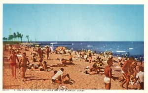 Vintage Postcard A Colorful Scene Bathers On The Florida Coast Asheville Post