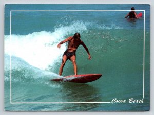 Vintage Surfing Postcard Cocoa Beach Florida  Gulfstream Card Co.