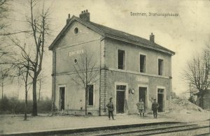 france, DONTRIEN, La Gare, Railway Station (1915) German Feldpost Postcard