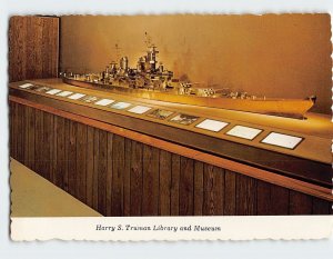 Postcard Scale Model of Battleship Harry S. Truman Library & Museum Missouri USA