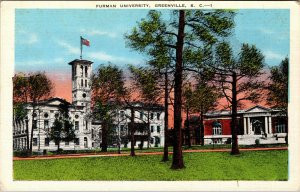 Vtg Furman University Greenville South Carolina SC Postcard