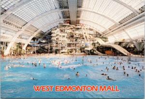 West Edmonton Mall Alberta AB World Waterpark West Ed Pool c1995 Postcard D56